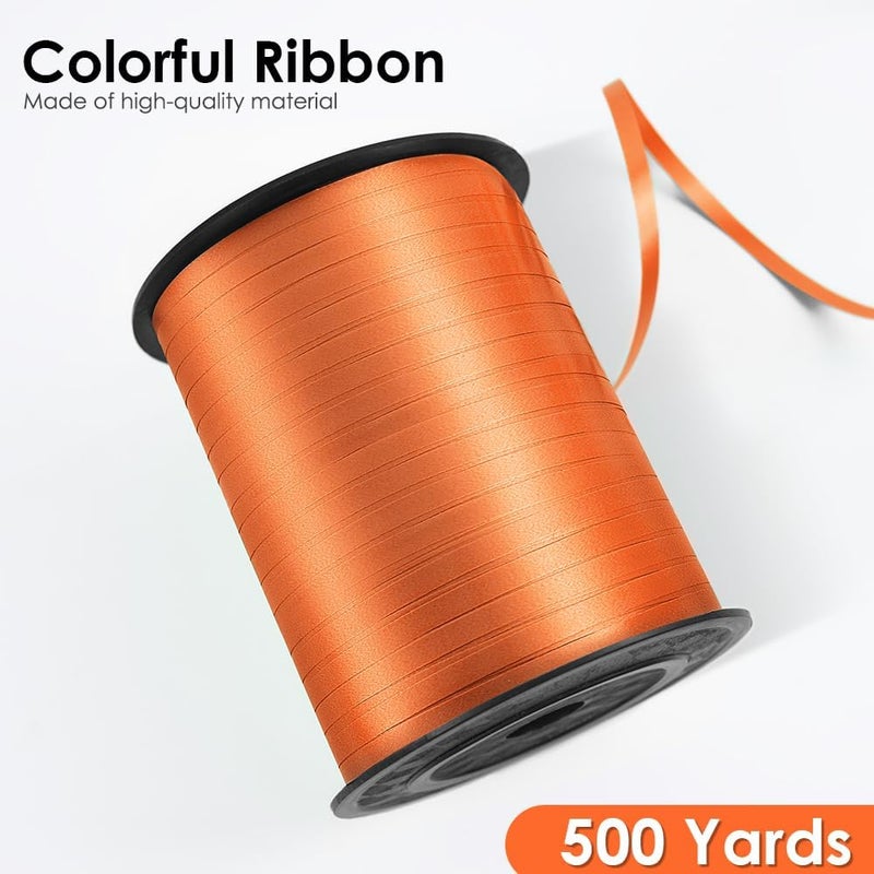 VISPAD Orange Curling Ribbon, Balloon String 500 Yard for Gift Wrapping, Curly Ribbons, 3/16" for Florist Flower, St Patricks Day, Valentines Day - Image 2